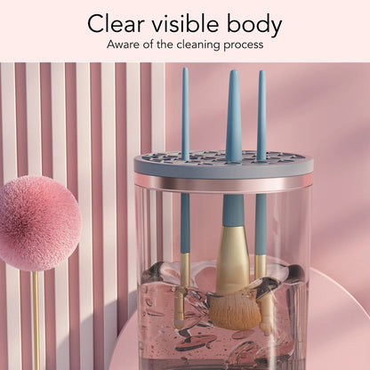 Automatic makeup brush cleaner