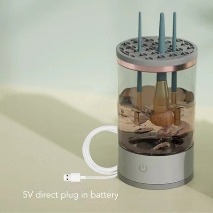 Automatic makeup brush cleaner